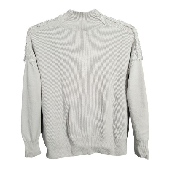 Dorothee Schumacher 5 Size XL Sweater Cashmere Ribbed Knit Fringe Mock Neck Luxe - Picture 3 of 12